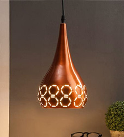 WHITERAY Copper Hanging Ceiling Pendant Light, for Bedroom, Living Room, Caf, Restaurant, Hallway, Kitchen, Over The Dining Table (Balloon Copper, with Bulb)