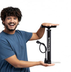 Strauss Hand Air | Double Action | Bicycle, Ball Pump(Black)