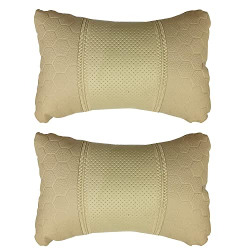 Autokraftz AK-CSN-0000-FTBL-BEG Cushion for All Cars (Set of 2, Medium, Beige)