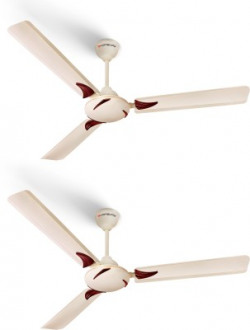 Longway Creta P2 1200 mm Ultra High Speed 3 Blade Ceiling Fan(Ivory, Pack of 2)