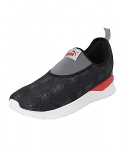 Puma Unisex-Kid Barney Junior Black-High Risk Red-Castlerock Sneaker - 4UK (39187402)