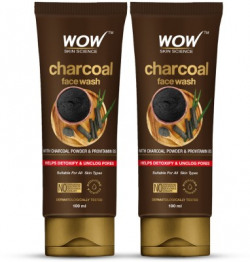 WOW SKIN SCIENCE Charcoal | Detoxifies Skin | Unclogs Pores | Lifts of Pollutants & Dirt Face Wash(200 ml)