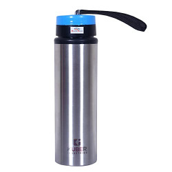 Heart Home Stainless Steel Water Bottle |Refrigerator Bottle For School Kids With Sipper Cap & Handle 750 ML (Silver)
