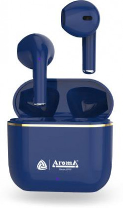 Aroma NB140 Dhamaal 24 Hours* Playtime | Deep Bass | Made In India| TrueWiresless Bluetooth Headset(Dark Blue, True Wireless)