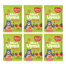 Slurrp Farm Instant Millet Rava Upma Mix- Tomato Masala | Multigrain Breakfast Mix | No Palm Oil | 50g X 6