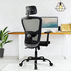 Green Soul | Jupiter Echo | Ergonomic Office Chair with 3 Years Warranty | 2D Headrest & Lumbar Support | Synchro-Tilt Lock Mechanism | Heavy Duty Metal Base (Black)