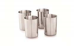 Neelam Stainless Steel 7.5 (22g) PRM Amarpali Glass, 500 ml, 4-Piece, Silver