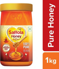 Saffola Honey Active, Made with Sundarban Forest Honey, 100% Pure, No sugar adulteration(1 kg)
