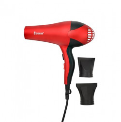 SHINON SH-8165 Professional Hair Dryer 3000 Watts 3 Heat Setting (Hot/Cool/Warm) 2 Speed Setting with Styling Concentrator & Smoothing Nozzle Overheating Protection, Styling Tool cool & hot Air, Red