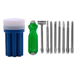 IONIX Screwdriver | Tool Set kit, Screwdriver Toolbox, Screwdriver Set for Home use, Pechkas Tool kit, 8 Blades Combination Screw Driver Set with Tester, 1 Set Blue