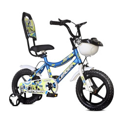 Leader Nitro Kids Cycle 14T with Training Wheels (SEMI-Assembled) for Boys and Girls Ideal for Age Group 2-5 Years | Frame: 8 Inches (Blue)