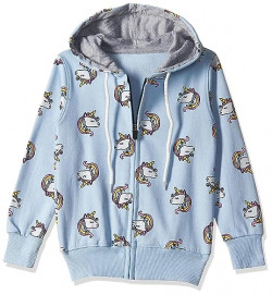 T2F Girl's Cotton Hooded Neck Sweatshirt (GLS-SS-39_Multicolor 1_2-3 Years)