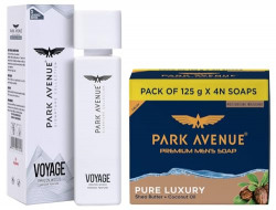 Park Avenue Voyage Amazon Woods Perfume, 120ml&Park Avenue Pure Luxury Soap Pack of 4 500gm