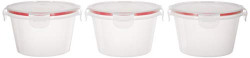 Amazon Brand - Solimo Plastic Kitchen Storage Container Set, 750ml, 3-Pieces, Transparent