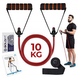Boldfit Resistance Tube with Foam Handles, Door Anchor for Exercise & Stretching, Suitable in Home & Gym Workout for Men & Women-Multi Resistance