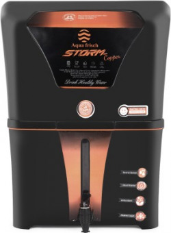 Aqua Frisch Storm Black Copper with Orp+Alkaline+Ro+Uf+Tds Adjuster+Antioxidant 12 L RO Water Purifier with Prefilter(Black)