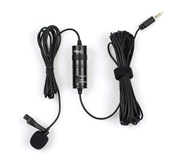 JUAREZ JRM1 Lavalier Auxiliary Microphone Clip-On Lapel Mic With Omnidirectional Condenser For Podcast | Recording | DSLR | Camera | Smartphone | PC With 20ft TPE Audio Cable (White)