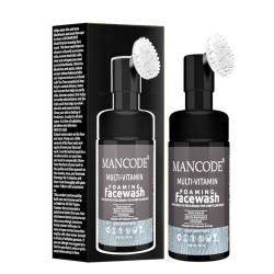 Mancode Multi-Vitamin Foaming Face WashFor Brighter Glow Built-in Brush for Deep Cleansing Brightens Skin Tone & Reduces Pigmentation for Women & Men 100ml Paraben Sulphate Free