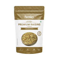 Farmley Premium Raisins - 500g I Kishmish | Dry fruit | Healthy snacks | Nuts | Ready to eat | Vegan | Gluten free | Non Gmo | Trans fat free | Cholesterol free | 100% Natural