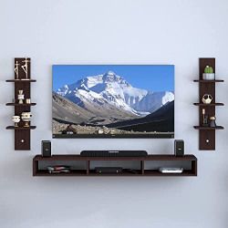 Odestar Victor Riano Engineered Wood Wall Mounted TV Unit, with TV Stand Unit Wall Shelf for Living/Badroom Room (Black & White) For-32 INCH (Wenge)