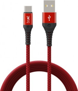 boAt Type C 2 A 1.5 m Type C A550(Compatible with Laptop, Mobile, Tablet, Martian Red)