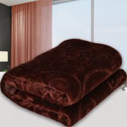 Flipkart SmartBuy Self Design Double Mink Blanket for Mild Winter(Polyester, Brown)