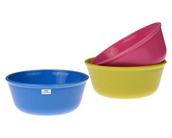 Heart Home Bowls|Plastic Dishwasher Safe Bowl|Multipurpose Serving Bowls|Bowls for Kitchen|Microwave Safe Bowls for Salad|Soup|Pasta|500 ML|Pack of 3 (Multicolor)