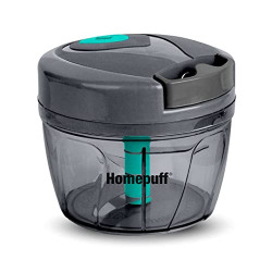 HomeBasics by Home Puff 375ml Fruit and Vegetable Chopper for Kitchen, 3 Sharp Stainless Steel Blades, Unbreakable Food-Grade Plastic, Anti-Slip Base, Vegetable Cutter, Made in India, with Warranty