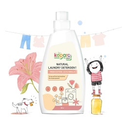Koparo Natural Laundry Liquid Detergent | 500ml | Fresh Cotton, Lily & Vanilla | Top Load, Front Load Washing Machine & Hand Wash Friendly | Organic & Eco-Friendly | Tough on Stains, Safe for Kids