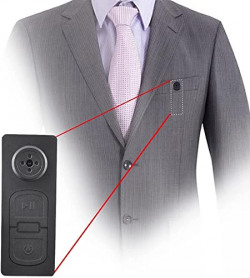 AXYMLEN Spy Camera Mini Pocket Button .Hidden Spy Video Camera with Motion Detection 1280x480p HD. Recording (Black)... (Black)
