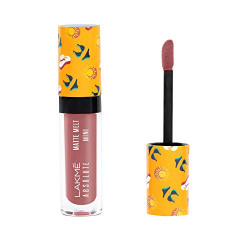 Lakme Absolute Matte Melt Mini Liquid Lip Color, Nude Umbrella, Long Lasting Velvet Matte Liquid Lipstick - Lightweight, Non Transferable, 2.4 ml