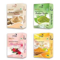 Radiant Skin Essentials Combo: Multani Mitti, Hibiscus, Ubtan & Brahmi Powder - 200g (50gX4) | Nourish, Glow, and Transform Your Skin Naturally