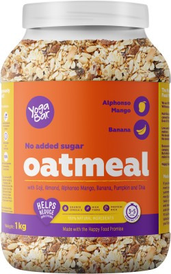Yogabar No Added Sugar Oatmeal| Alphonso Mango, Chia Seeds and Real Fruits & Berries Plastic Bottle(1 kg)