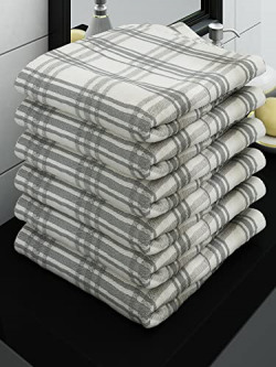 Athom Living Ecosaviour Premium Cotton Bath Towel Luxar Grey (Pack of 6)