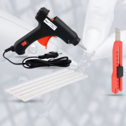 Hillgrove HGCM279M1 20W , 5Pcs Glue Stick and Utility Knife for Craft,Art Work Standard Temperature Corded Glue Gun(7 mm)