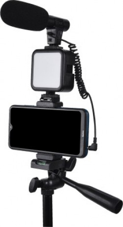 Xtreme Acoustics XAVLGK05 Shot-Gun Microphone vlogging kit for Live Streaming, Mic, Stand Kit (Vlogging Kit with Shotgun) Tripod Kit(Black, Supports Up to 1000 g)