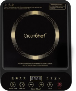 Greenchef Dice 2000 Watt LED Touch Panel, Timer & Power Consumed Indicator Induction Cooktop(Black, Touch Panel)