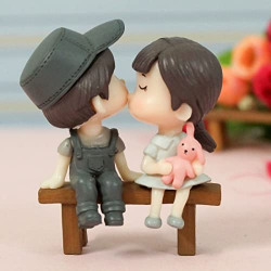 TIED RIBBONS Valentine Gift for Girlfriend Boyfriend Husband Wife Romantic Love Couple Decorative Miniature Showpiece Birthday Gifts (Resin) - Valentine Day Decoration Items