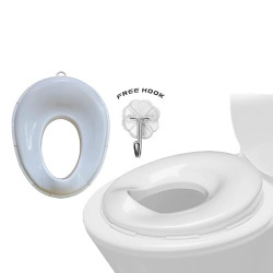 BUMTUM Baby Potty Training Toilet Seat Without Line for Boys and Girls, Fits & Oval Toilet, Non-Slip with Splash Guard(White)