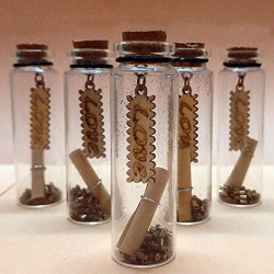 Arvanaindia Personalised Gift for Valentine's Day Message Bottles for Boyfriend Girlfriend Husband Wife Mini Glass Bottles, Cork Stopper Jars,(Pack of 5) Multicolour