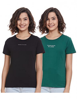 Amazon Brand - INKAST Women's Regular Fit Work Utility T-Shirt (PAG105B_Green & Black2 XL)