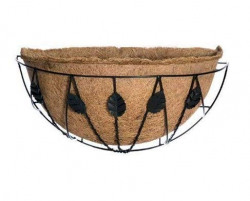 Coir garden Wall Hanging Flower Basket Leaf Design 12 inch 1 Piece with Coir Liner