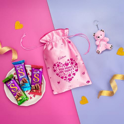 Cadbury Dairy Milk Silk Potli Special Valentine's Day Edition with Teddy Bear, 150 g