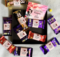 OddClick i love you forever gift for girlfriend Boyfriend Husband Wife Chocolate Gift Box with Greeting Card Combo Gifts Set