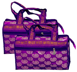 Kuber Industries Carry Design Laminated Multipurposes Handbag for Women-Pack of 2 (Purple)-HS_38_LUGGAGE21252