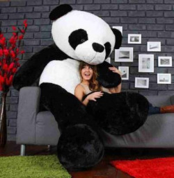 FamilyStore 4 Feet Soft Panda Very Beautiful Best Quality For Valentine & Birthday Party Gift - 122 cm (Black) - 122 cm (Black) - 122 cm(Black, White)
