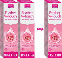VI-JOHN FEATHER TOUCH Rose Hair Removal for Salon-like Finish No Ammonia Smell Cream(330 g, Set of 3)