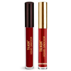 TILKOR Ethnic Elegance: Liquid Sindoor - Smudge-Proof Formula - Skin-Friendly & Safe - Travel-Friendly Packaging - Perfect for Festivals & Special Occasions (Pack of 4)