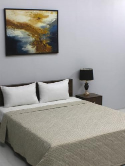 Rubix Home Marbella 400 GSM Beige Soft Warm Rich Cotton Reversible Ultrasonic Double Comforter | Size 235 X 230 Cms (Approx. 7.7 X 7.5 Ft) (Double)