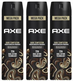 Axe Dark Temptation Long Lasting Deodorant Bodyspray For Men, 215ml (Pack of 3)
